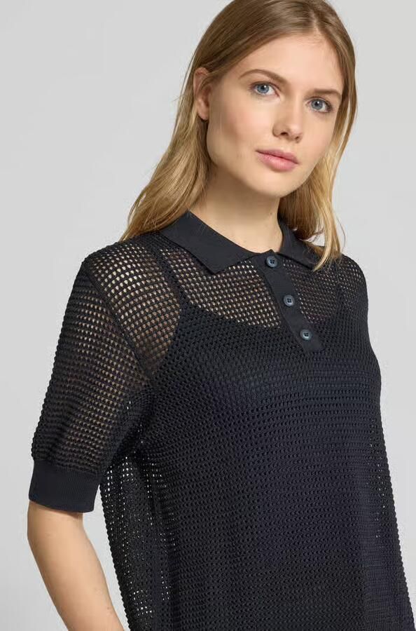 IVY OAK Poloshirt met broderie anglaise model 'FLO'