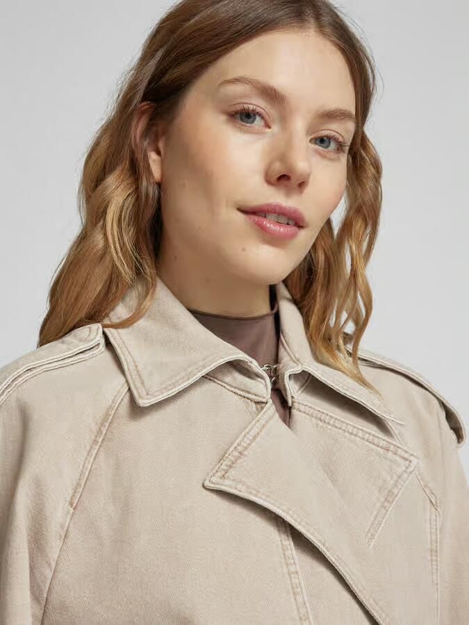 Ivy Oak Lange jeansjas met strikceintuur model 'CORDELIA'