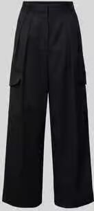 IVY OAK Wide leg bandplooibroek met cargozakken model 'PRESTIGE'