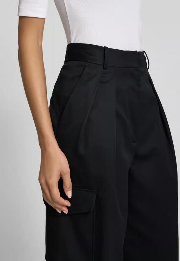 IVY OAK Wide leg bandplooibroek met cargozakken model 'PRESTIGE'