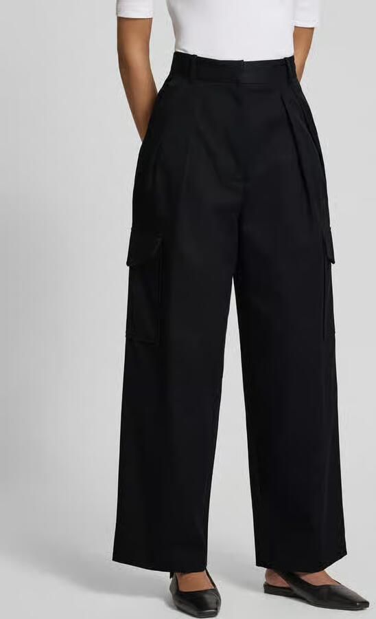 IVY OAK Wide leg bandplooibroek met cargozakken model 'PRESTIGE' - Foto 2