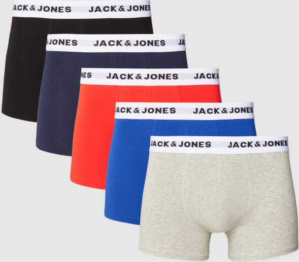 Jack & jones Boxershort met elastische band met label in een set van 5 stuks