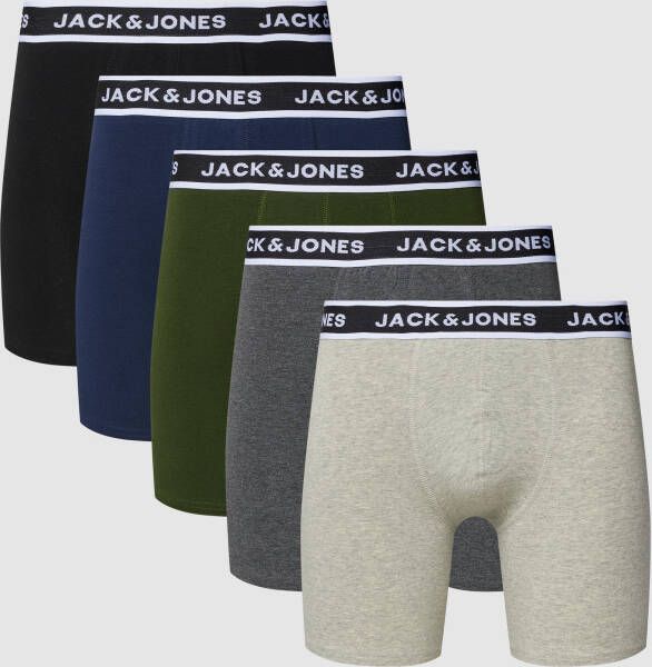 Jack & jones Boxershort met elastische band met logo in een set van 5 stuks model 'BOXER'