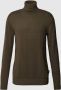 JACK & JONES ESSENTIALS fijngebreide coltrui JJEEMIL olive night - Thumbnail 2