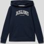 Jack & jones JUNIOR hoodie JJEJOSH met logo donkerblauw Sweater Logo 128 - Thumbnail 2