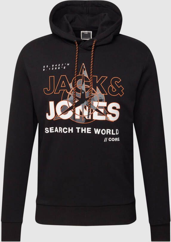 Jack & jones Comfortabele hoodie met verstelbare capuchon Black Heren