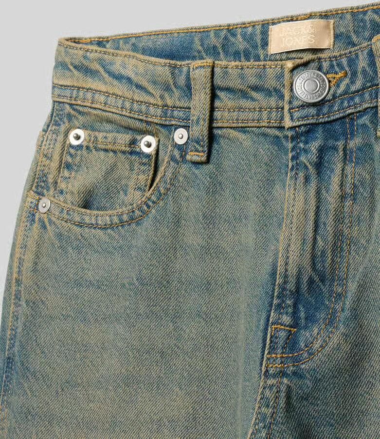 JACK & JONES JUNIOR baggy jeans met borduursels mediumblauw - Foto 4
