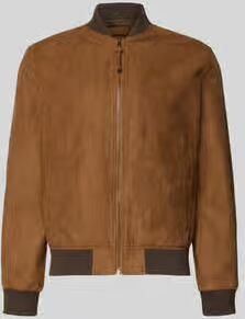 Jack & jones bomberjack in leerlook met opstaande kraag