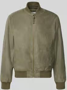 Jack & jones bomberjack in leerlook met opstaande kraag