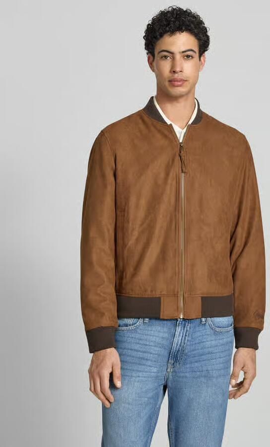Jack & jones bomberjack in leerlook met opstaande kraag - Foto 3