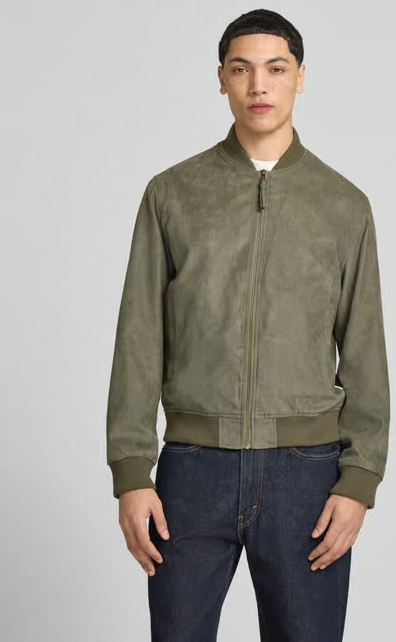 Jack & jones bomberjack in leerlook met opstaande kraag - Foto 3
