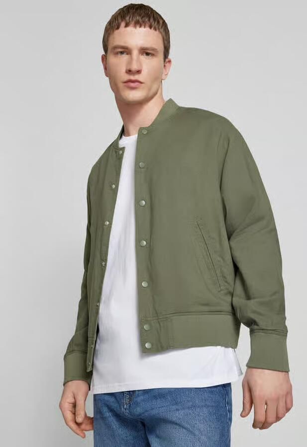 Jack & jones Bomberjack van linnen met paspelzakken model 'ARIO' - Foto 2
