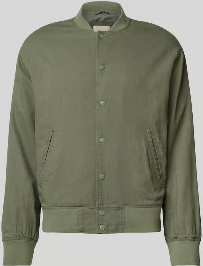 Jack & jones Bomberjack van linnen met paspelzakken model 'ARIO'