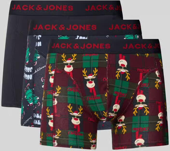 Jack & jones Boxershort met elastische band in een set van 3 stuks met cadeaubox