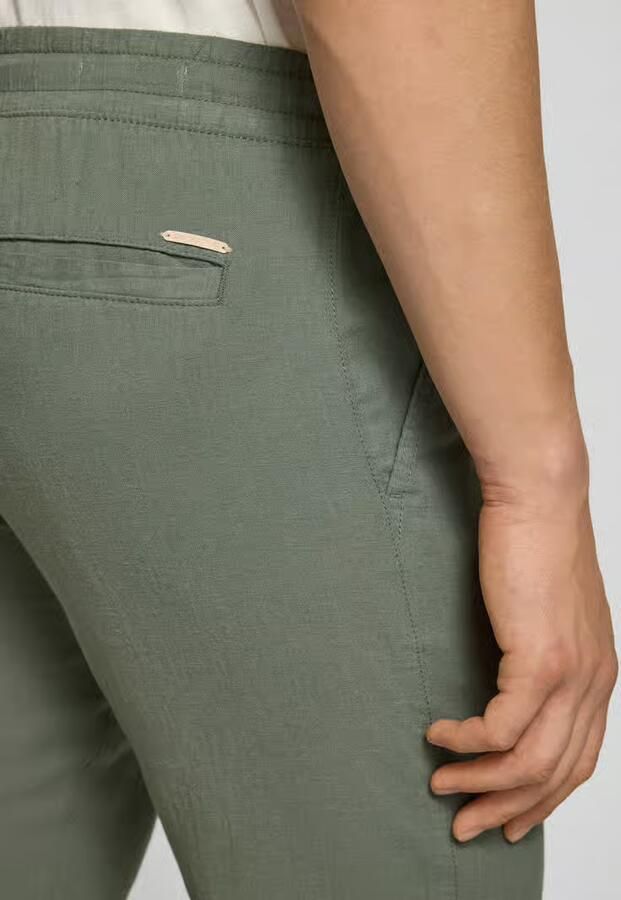 JACK & JONES PANTS STUDIO JPSTKANE relaxed casual broek met linnen olijfgroen - Foto 4