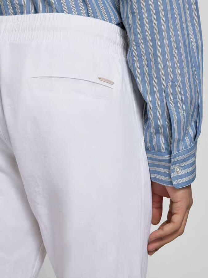 JACK & JONES PANTS STUDIO JPSTKANE relaxed casual broek met linnen wit - Foto 4