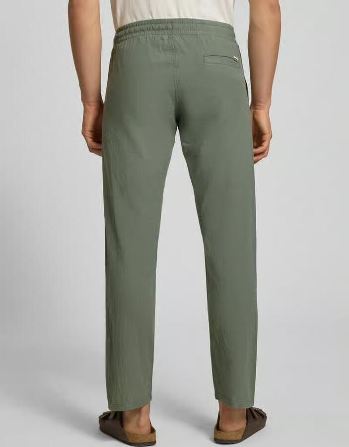 JACK & JONES PANTS STUDIO JPSTKANE relaxed casual broek met linnen olijfgroen - Foto 4