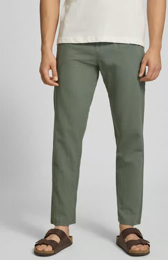 JACK & JONES PANTS STUDIO JPSTKANE relaxed casual broek met linnen olijfgroen - Foto 5