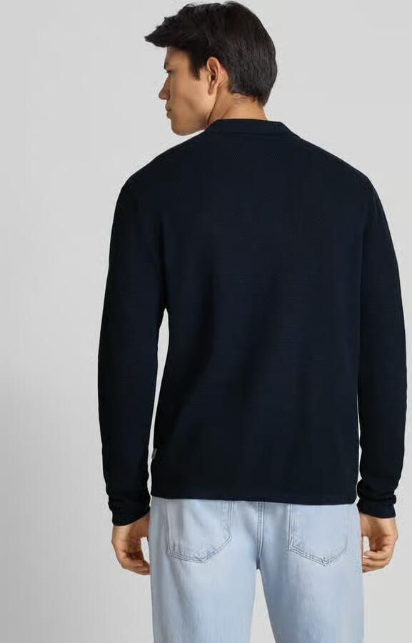 JACK & JONES ESSENTIALS gebreide trui met textuur donkerblauw - Foto 3