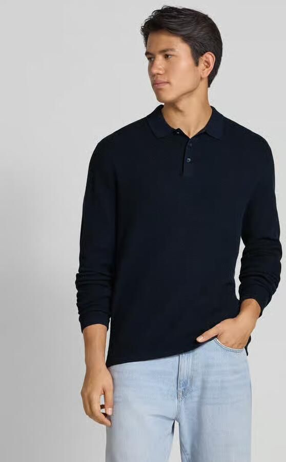 JACK & JONES ESSENTIALS gebreide trui met textuur donkerblauw - Foto 4