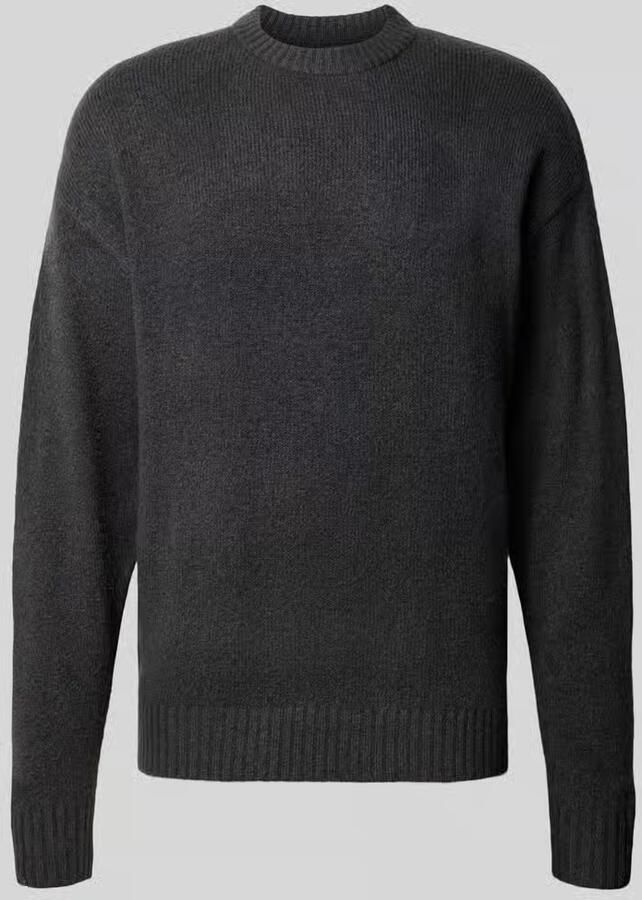 JACK & JONES ESSENTIALS regular fit gebreide trui met wol antraciet