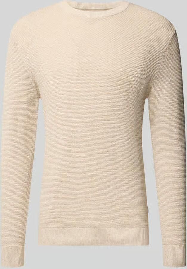 JACK & JONES ESSENTIALS katoenen regular fit gebreide gemêleerde trui greige - Foto 4