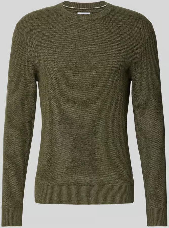 JACK & JONES ESSENTIALS katoenen regular fit gebreide gemêleerde trui groen - Foto 3