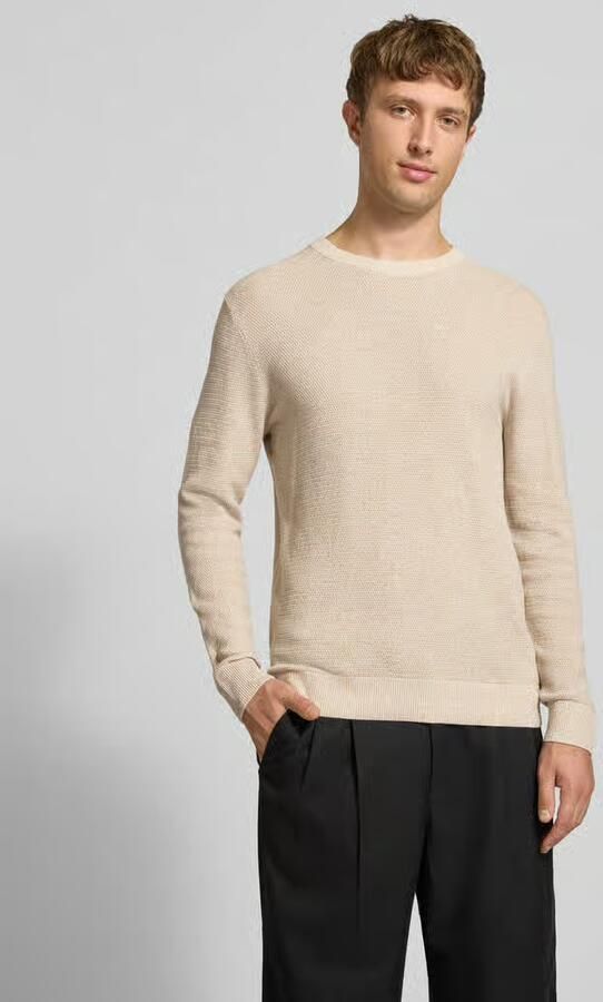 JACK & JONES ESSENTIALS katoenen regular fit gebreide gemêleerde trui greige - Foto 6