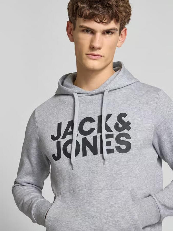 JACK & JONES ESSENTIALS hoodie JJECORP met logo light grey melange - Foto 2