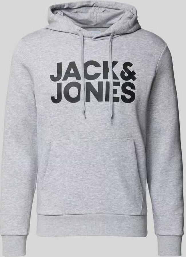 JACK & JONES ESSENTIALS hoodie JJECORP met logo light grey melange - Foto 3