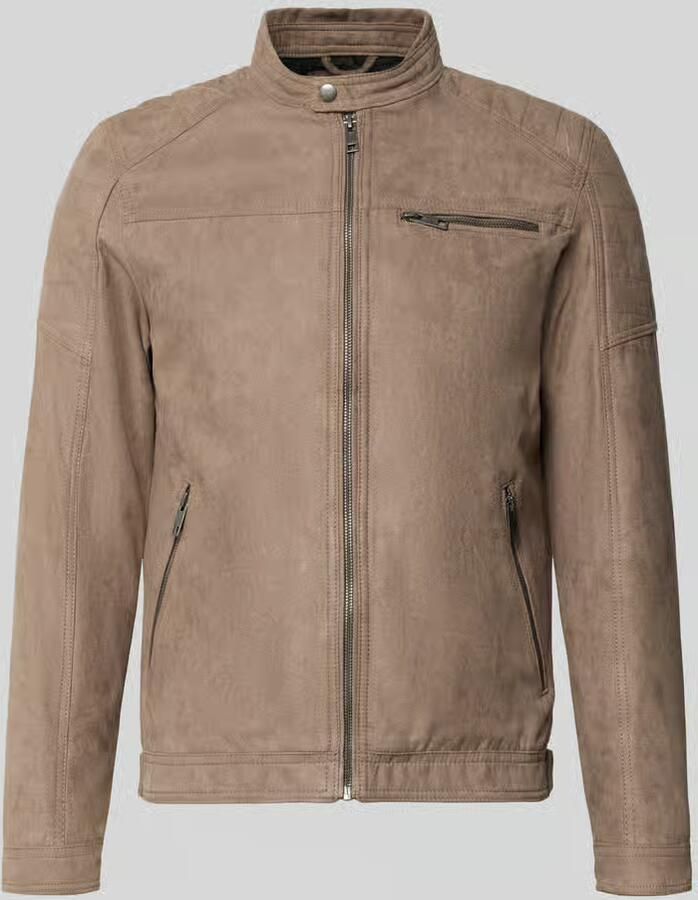 Jack & Jones Imitatieleren jack JJEROCKY in kunstlederen look met zakken met ritssluiting
