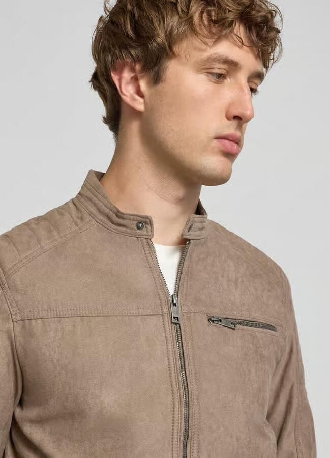 Jack & Jones Imitatieleren jack JJEROCKY in kunstlederen look met zakken met ritssluiting - Foto 3