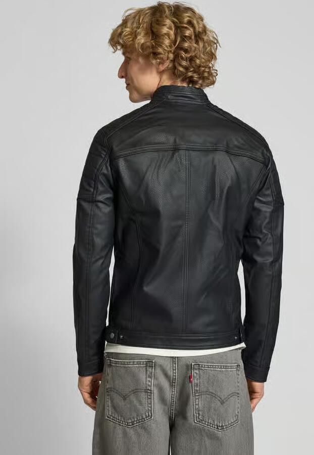 Jack & Jones Imitatieleren jack JJEROCKY in kunstlederen look met zakken met ritssluiting - Foto 4
