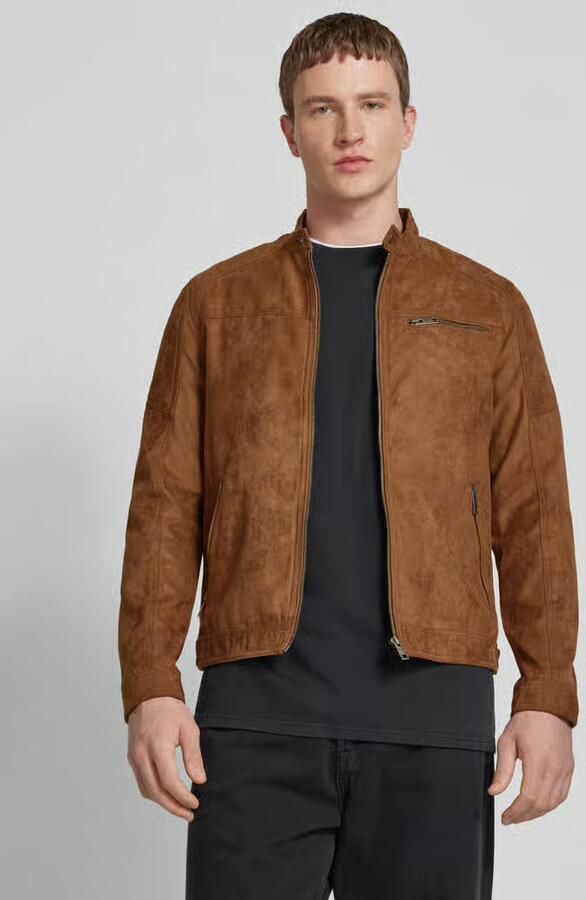 Jack & Jones Imitatieleren jack JJEROCKY in kunstlederen look met zakken met ritssluiting - Foto 11