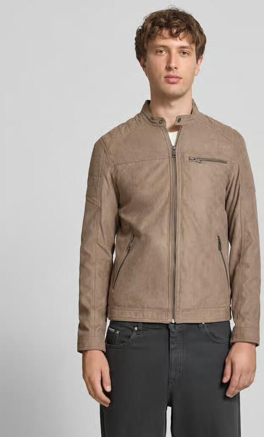 Jack & Jones Imitatieleren jack JJEROCKY in kunstlederen look met zakken met ritssluiting - Foto 11
