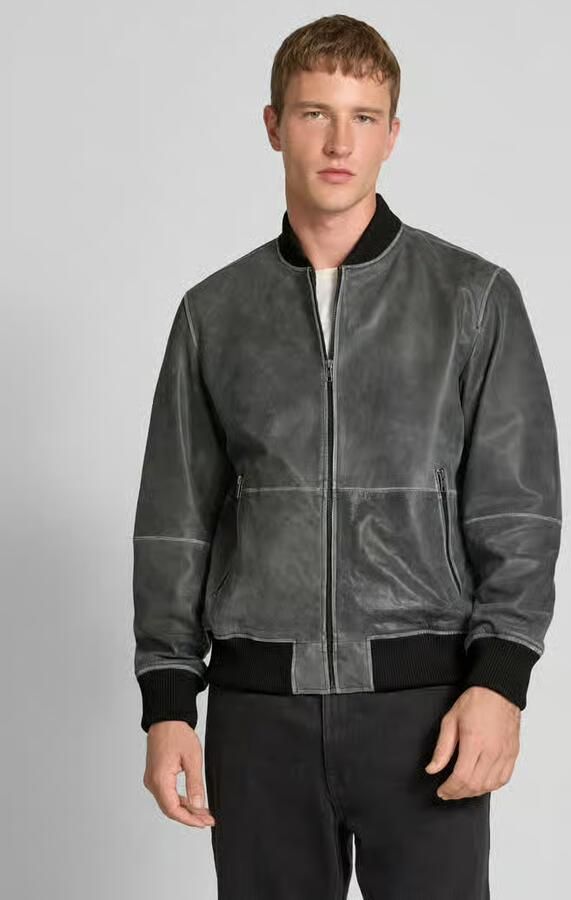 Jack & Jones Leren jack JJECHARGE LEATHER BOMBER SN - Foto 3