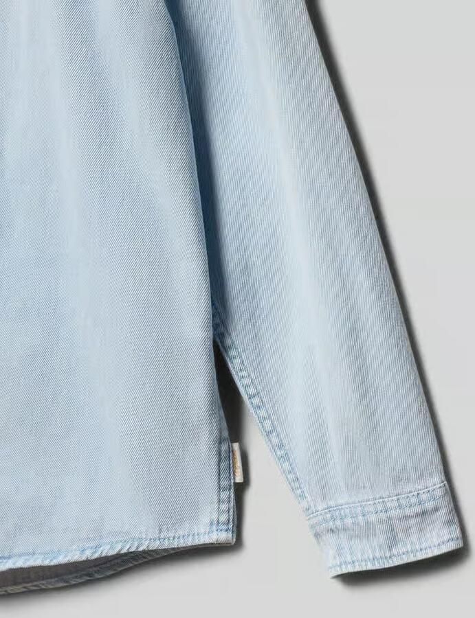 Jack & jones Jeansoverhemd met kentkraag en labeldetail