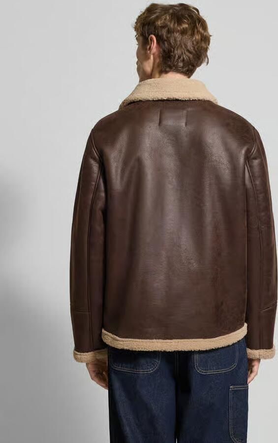 Jack & jones Kunstleren jack met knoopsluiting model 'CAMBRIDGE'