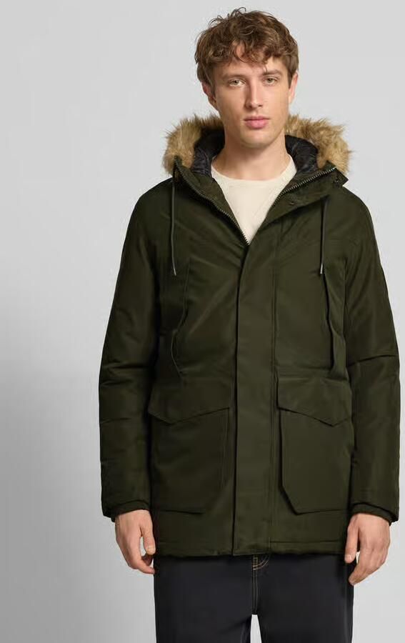 Jack & jones Parka met klepzakken en capuchon met imitatiebont - Foto 8