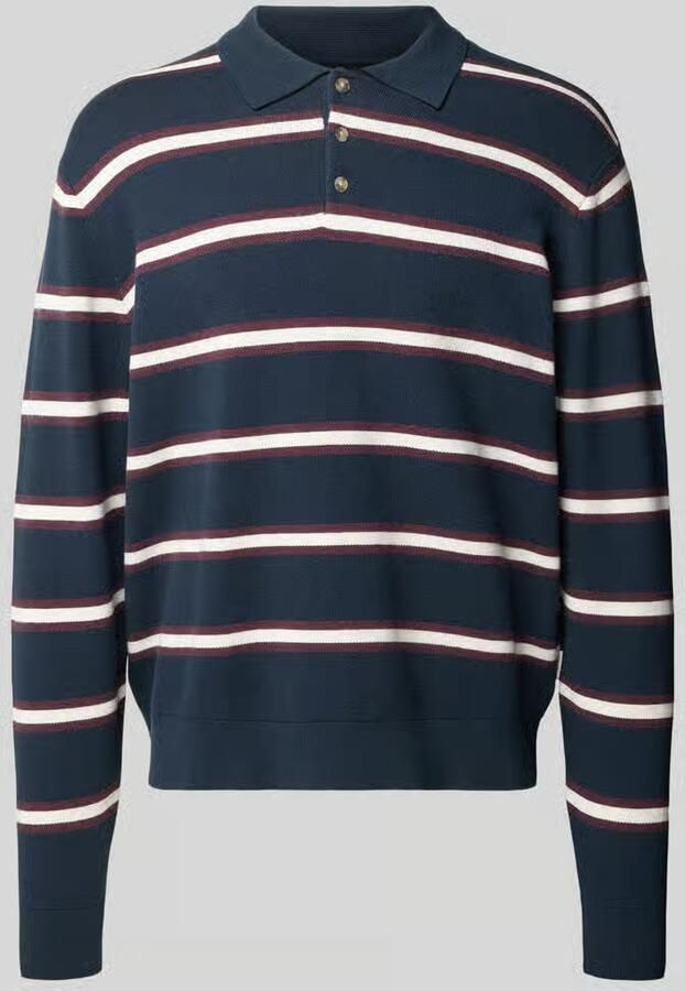Jack & jones Poloshirt met lange mouw van viscosemix in all-over look - Foto 1