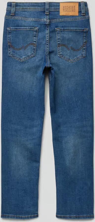 Jack & jones JUNIOR regular jeans JJICLARK medium blue denim Blauw Jongens Stretchdenim 146 - Foto 4