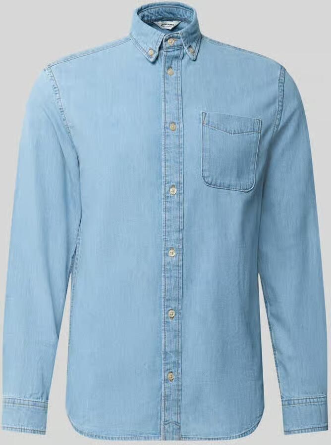 Jack & jones Regular Fit jeanshemd met borstzak model 'BROOK' - Foto 4