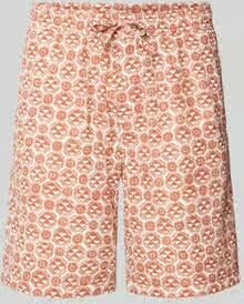 JACK & JONES PANTS STUDIO relaxed short JPSTJAIDEN JJLUKE met all over print oranje