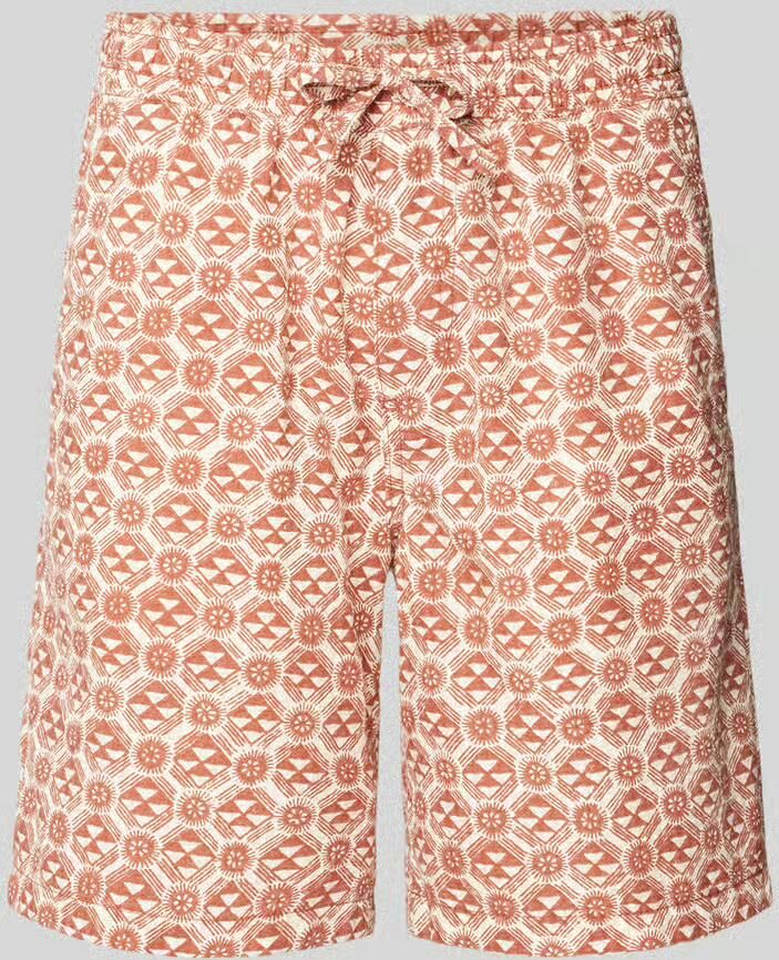 JACK & JONES PANTS STUDIO relaxed short JPSTJAIDEN JJLUKE met all over print oranje
