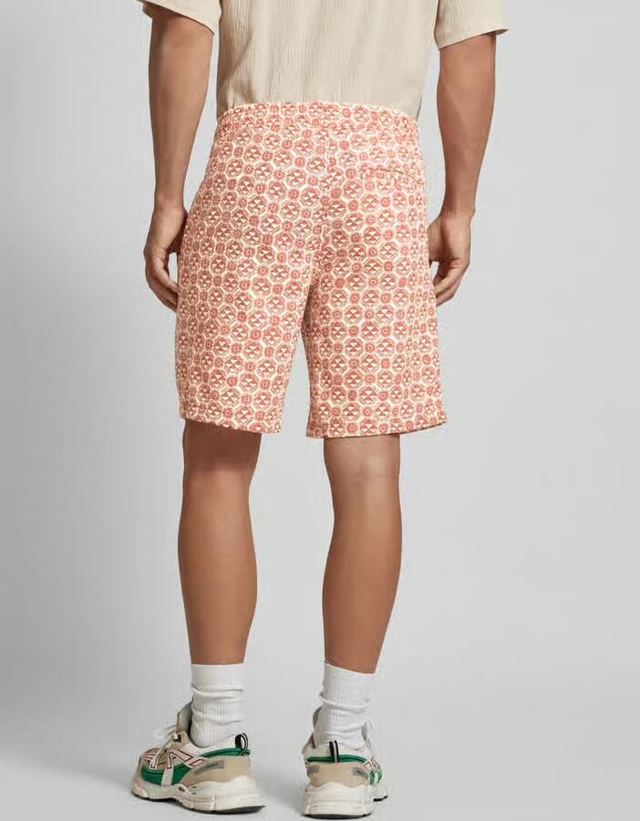 JACK & JONES PANTS STUDIO relaxed short JPSTJAIDEN JJLUKE met all over print oranje - Foto 2
