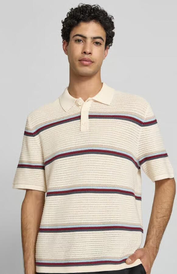 Jack & jones regular fit poloshirt met streepmotief model 'MAINE'