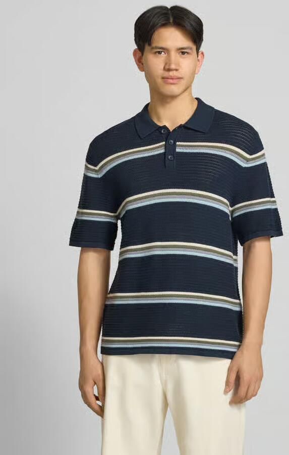 Jack & jones regular fit poloshirt met streepmotief model 'MAINE' - Foto 3