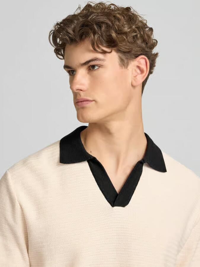 Jack & jones regular fit poloshirt met V-hals model 'COTEDAZUR'