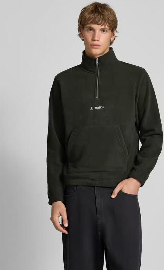 Jack & jones Regular fit schipperstrui met kangoeroezak model 'SOHO HALFZIP FLEECE' - Foto 9