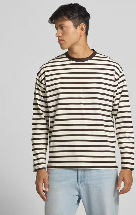 Jack & jones Regular fit shirt met lange mouwen van puur katoen met streepmotief - Foto 3